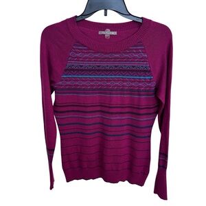 Smartwool Women's Sweater in Magenta and Blue